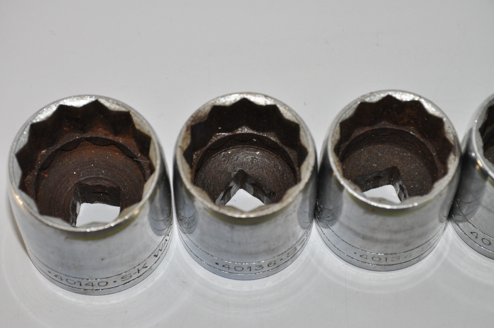 SK Wayne 8pc 1/2″ Drive 12 Point SAE 7/16 to 1-1/4 Shallow Socket Set USA