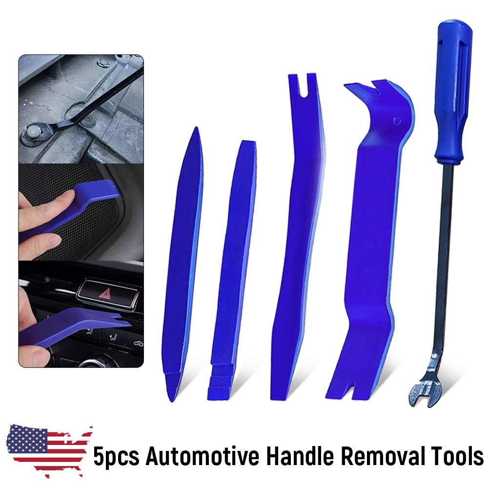5Pcs Car Door Clip Trim Removal Tools Kit Plastic Car Interior Repair Blue Set