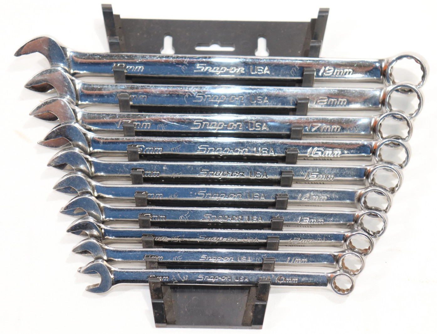 Snap On SOEXM710-10 Pc Metric Flank Drive Plus 12 Pt Combination Wrench Set