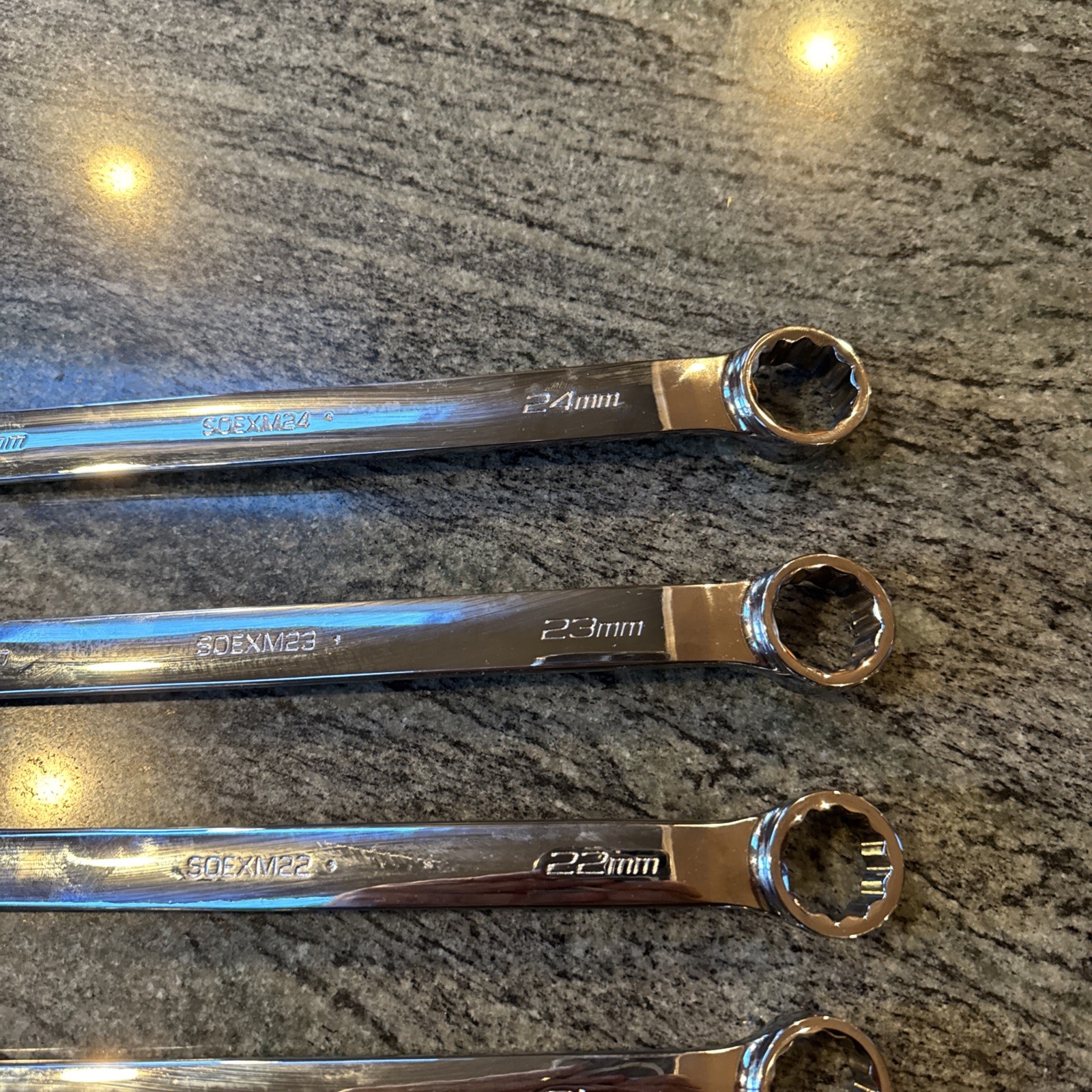 Snap-On soexm705 5 pc 12 point metric flank drive + combo wrench set 20-24mm