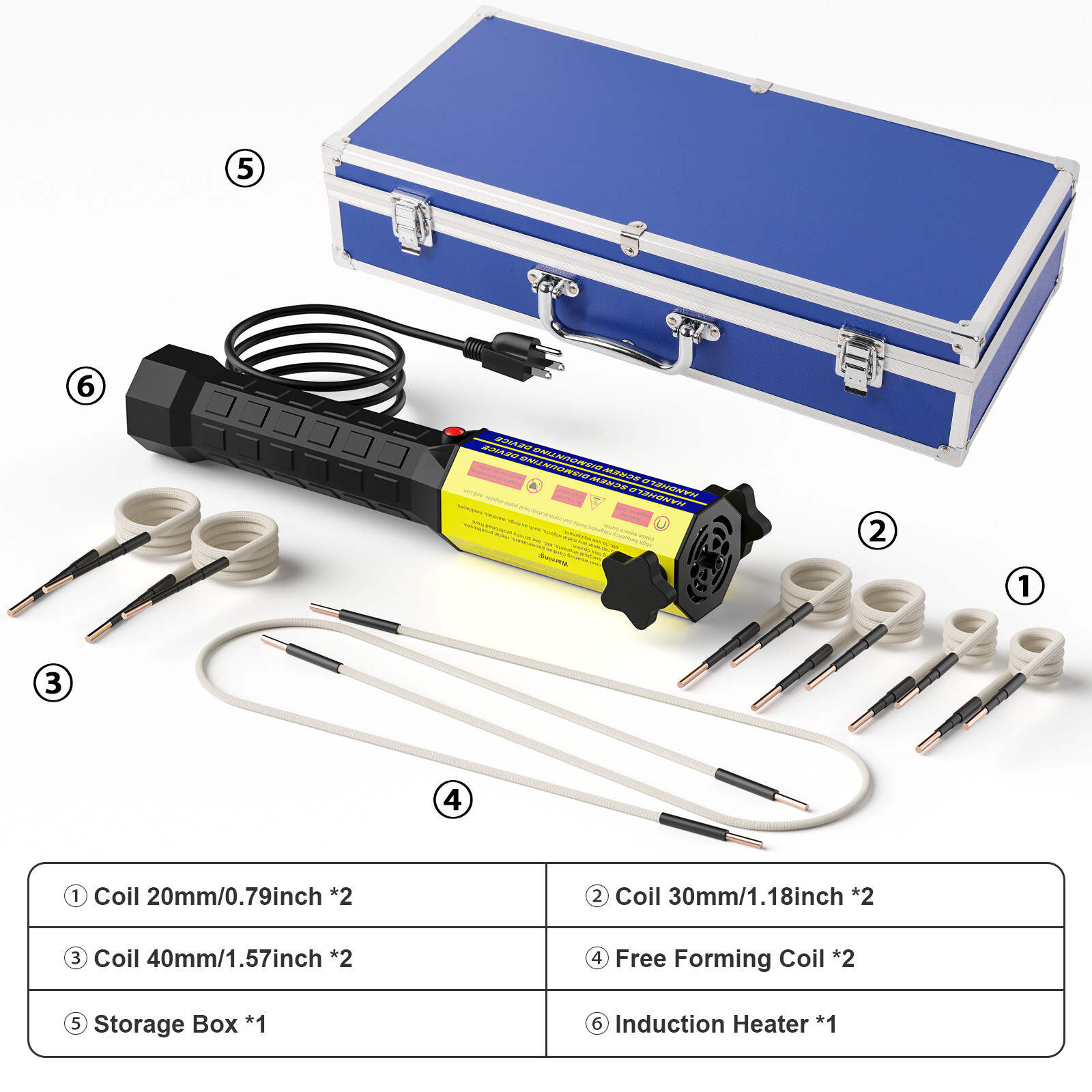 Magnetic Induction Heater Kit with 8 Coils Portable Heat Induction Tool