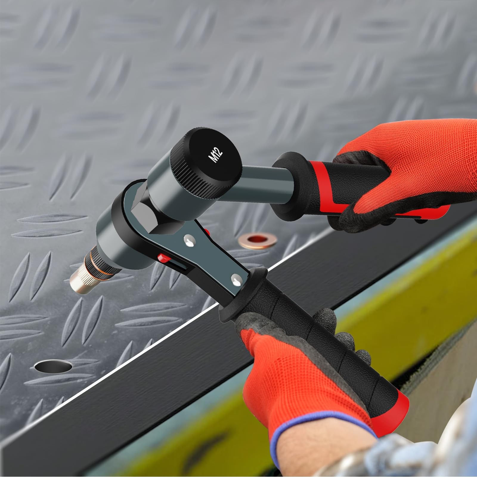 TOLRET Rivet Nut Tool Kit, Rivnut Kit with 10 Metric and black