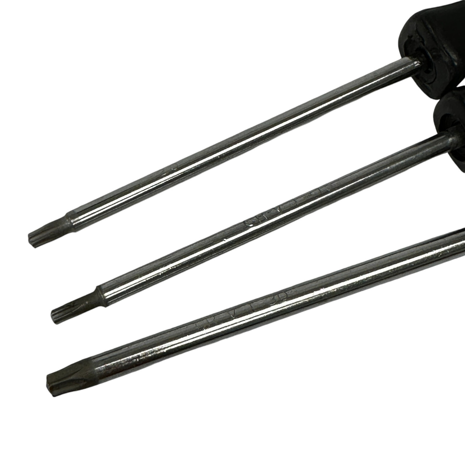 3 Pcs Vintage Chrome Vanadium T15, T20 and T30 Torx Screwdriver Set Black Handle