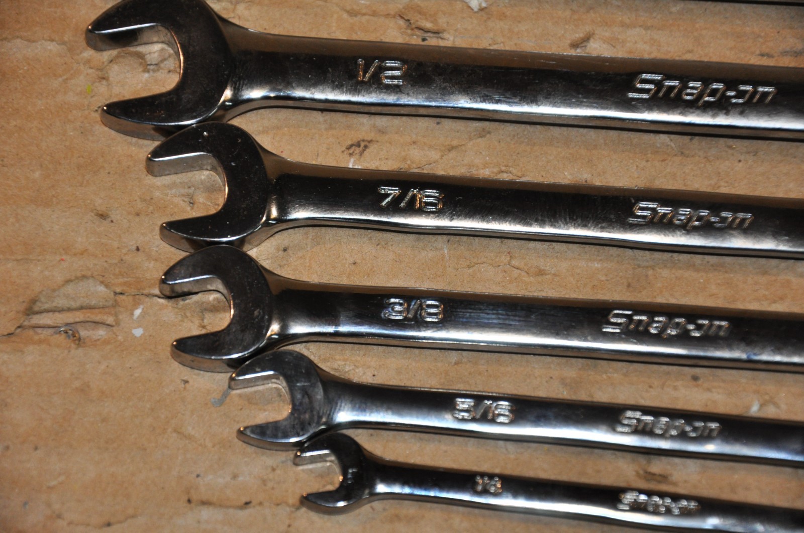 SNAP-ON Ratcheting Wrench NON Reversable 0° 1/4,5/16,3/8,7/16,1/2,9/16,5/8
