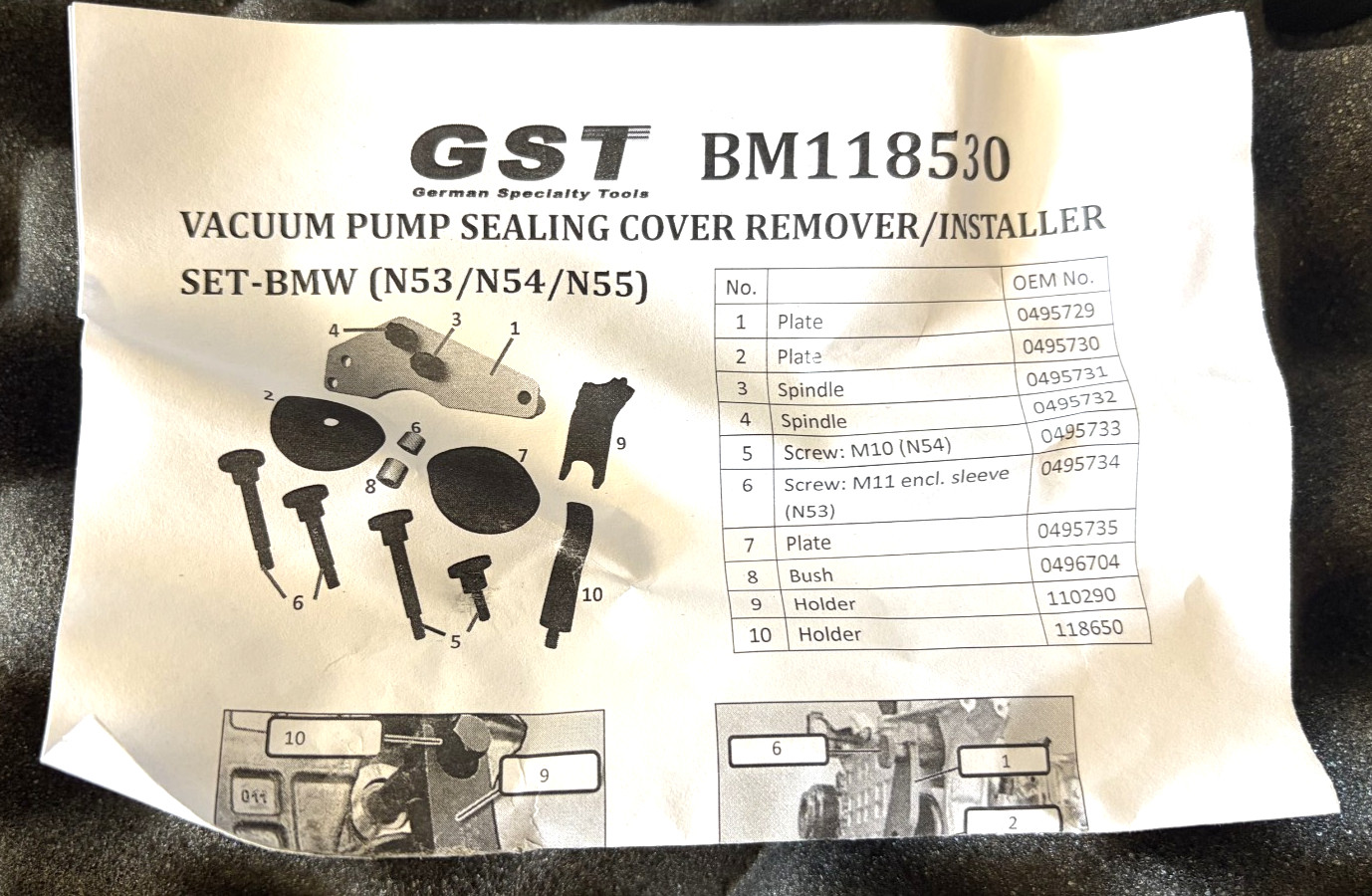 German Specialty Tools BM118530 BMW Vacuum Pump Sealing Cover Remover Installer