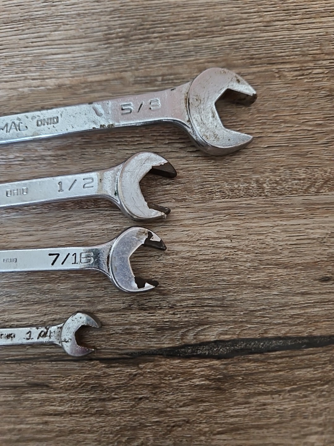 MAC Tools Sabina Ohio CH8 CA16 CA20 Angled Head Combo Wrench 5/8″ 1/2″ 7/16″ 1/4