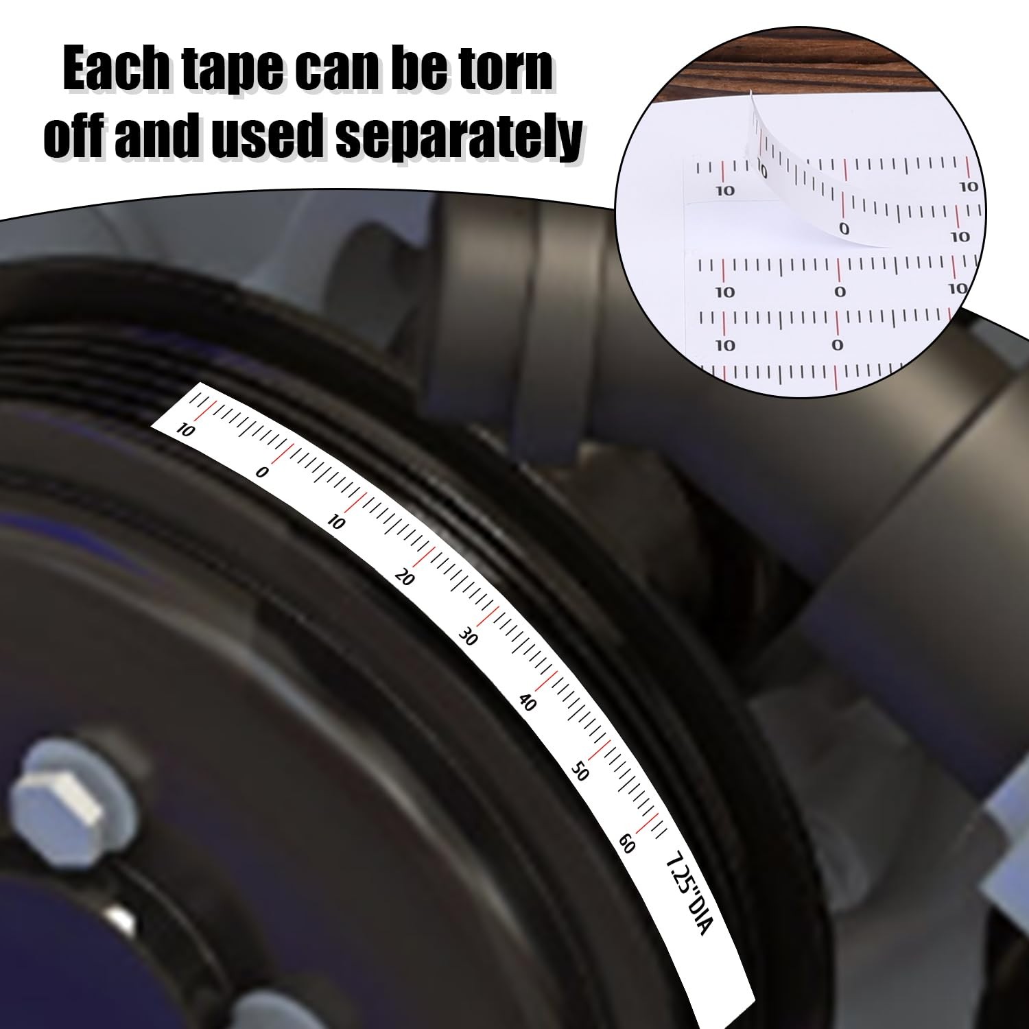 10pcs Harmonic Balancer Timing Tape for Engines, 5.25″ to M, white, black
