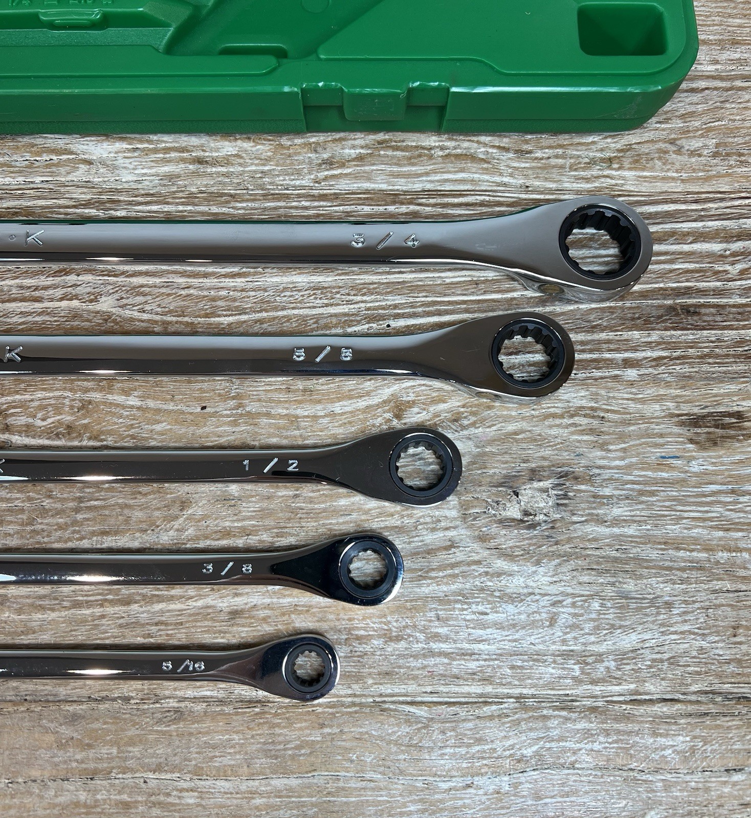 SK Tools 5pc 89250 XXL Long Spline SAE Box End Wrench Ratcheting 1/4 – 3/4” VG