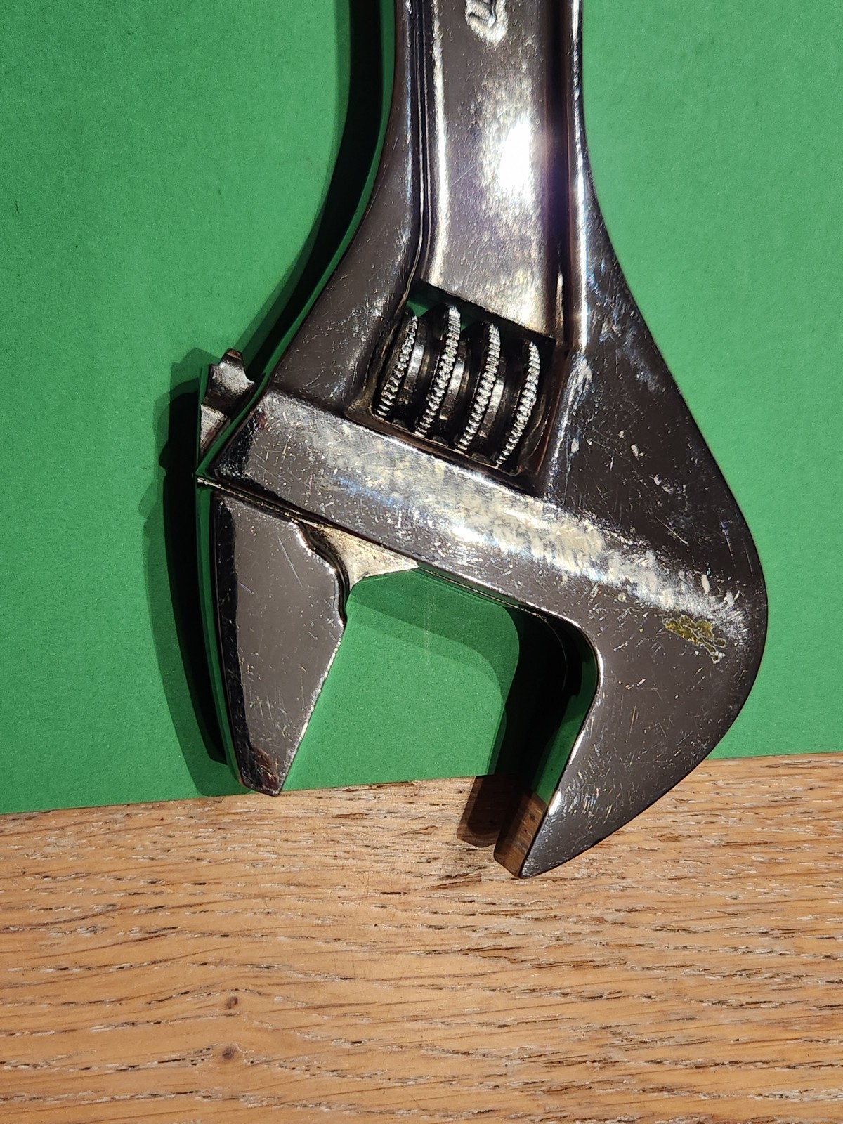 Snap On Tools USA 12” Chrome Adjustable Wrench 1-5/16” Jaw Capacity AD12 NICE
