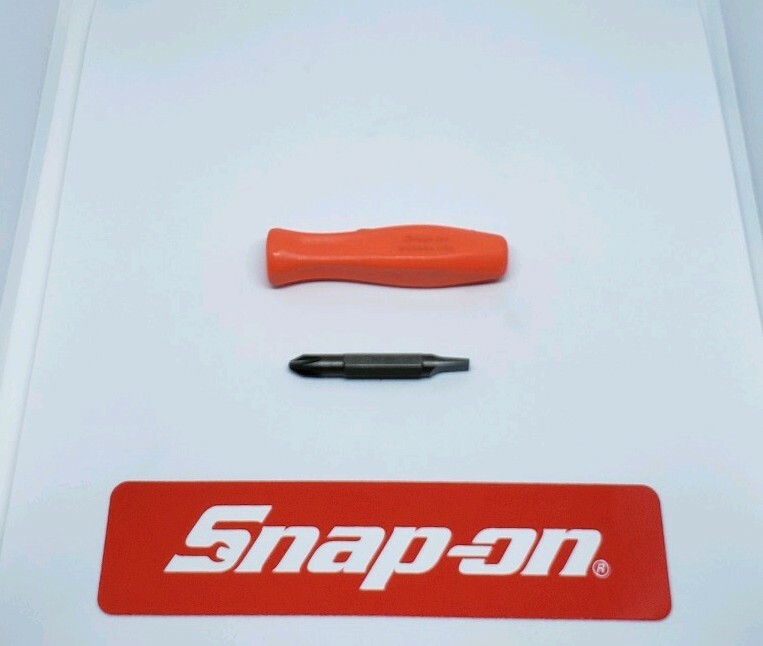ORANGE Snap on tools pocket screwdriver REVERSIBLE TIP pocket screwdriver w/clip