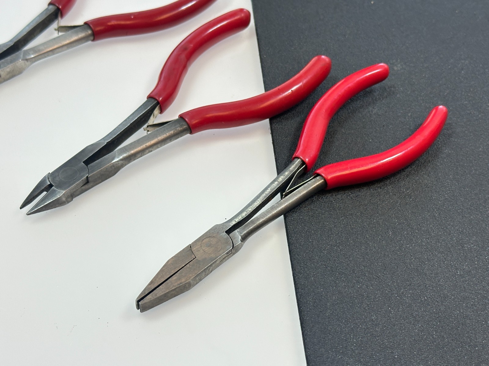MAC Tools 4pc 6” Mini Precision Long Reach Pliers Cutters Set, Red Grip