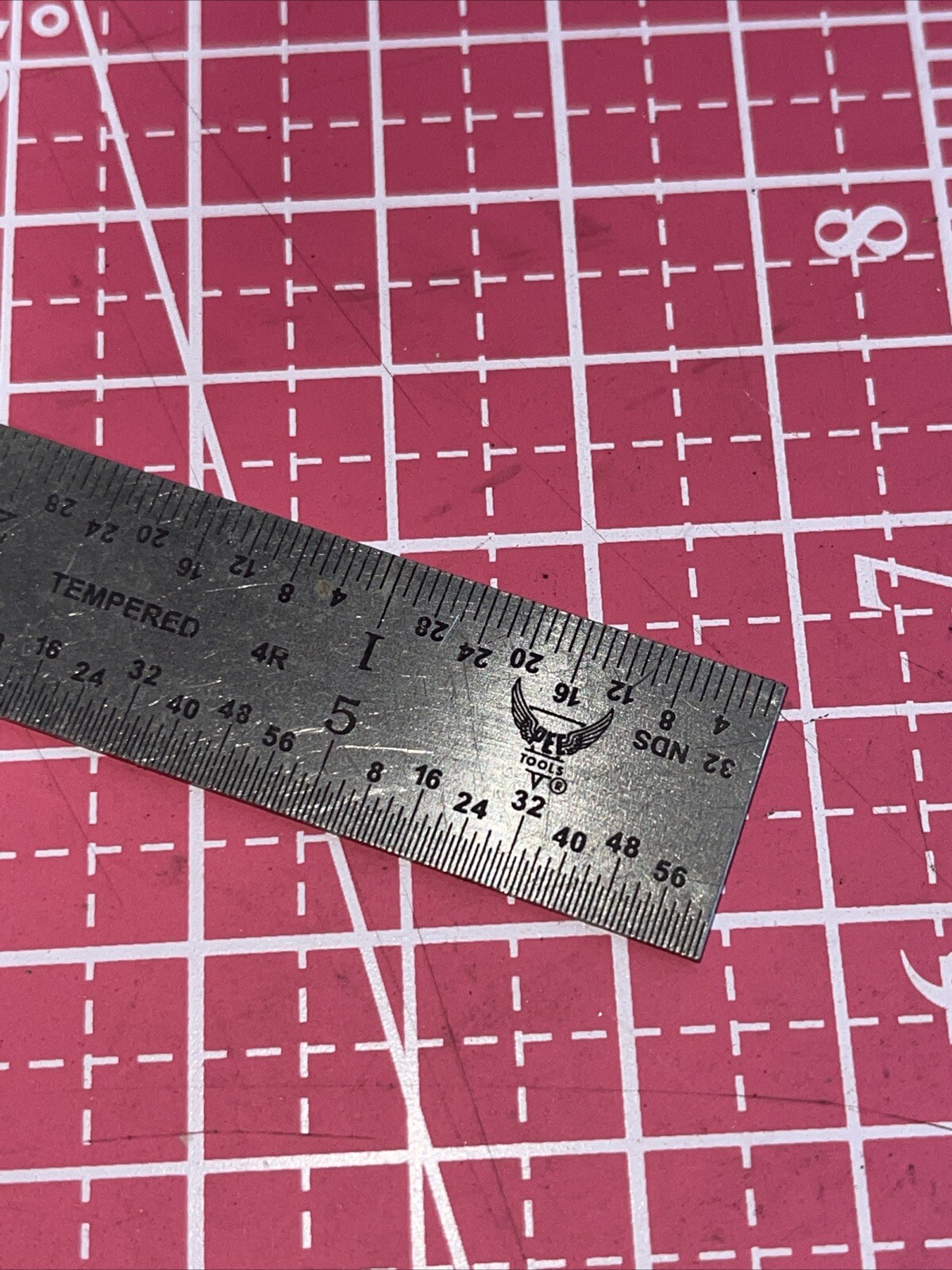PEC USA 402006 4r Stainless Steel Satin Chrome Machinist Engineer Ruler Vintage