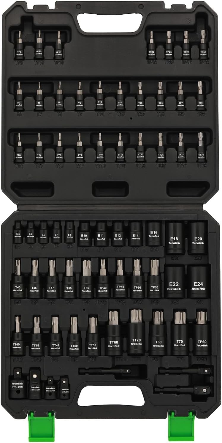 67-Piece Master Torx Bit Socket and External Torx Socket Set, 1/4″, 3/8″ and …