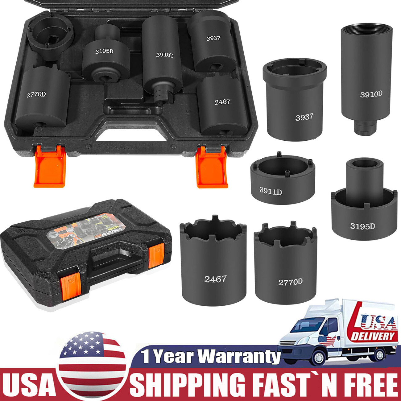 41660D Spindle Nut Socket Tool Set For Ford Dana 44 50 80, F-series, GM, Toyota