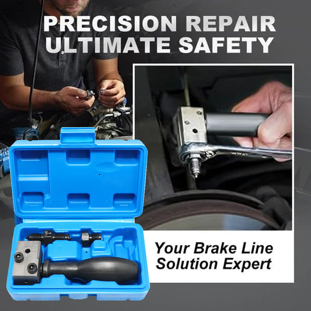 3/16″ Car Brake Line Double Flaring Kit 45° Handheld Pipe Flares Tool w/ Storage