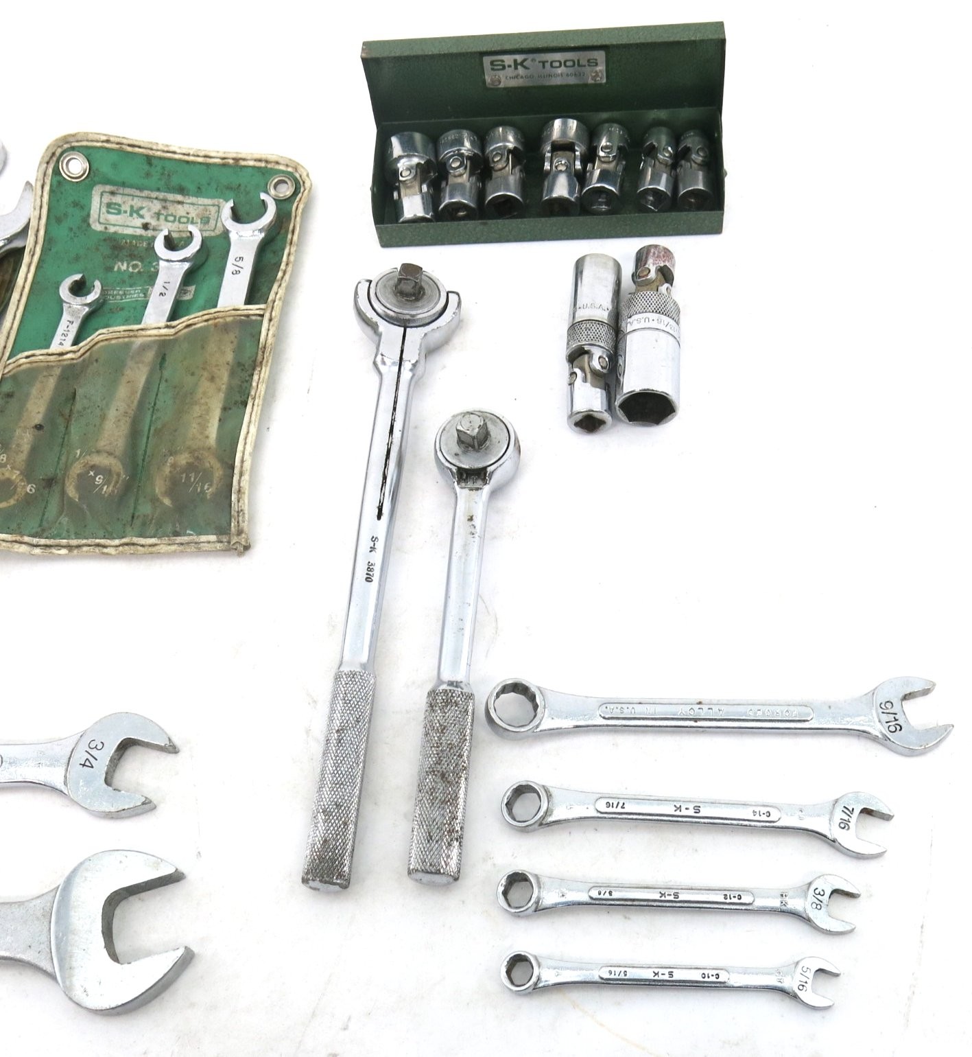 Lot Of 26 Various SK Tools Ratchets Combination Wrenches Socket Accessories