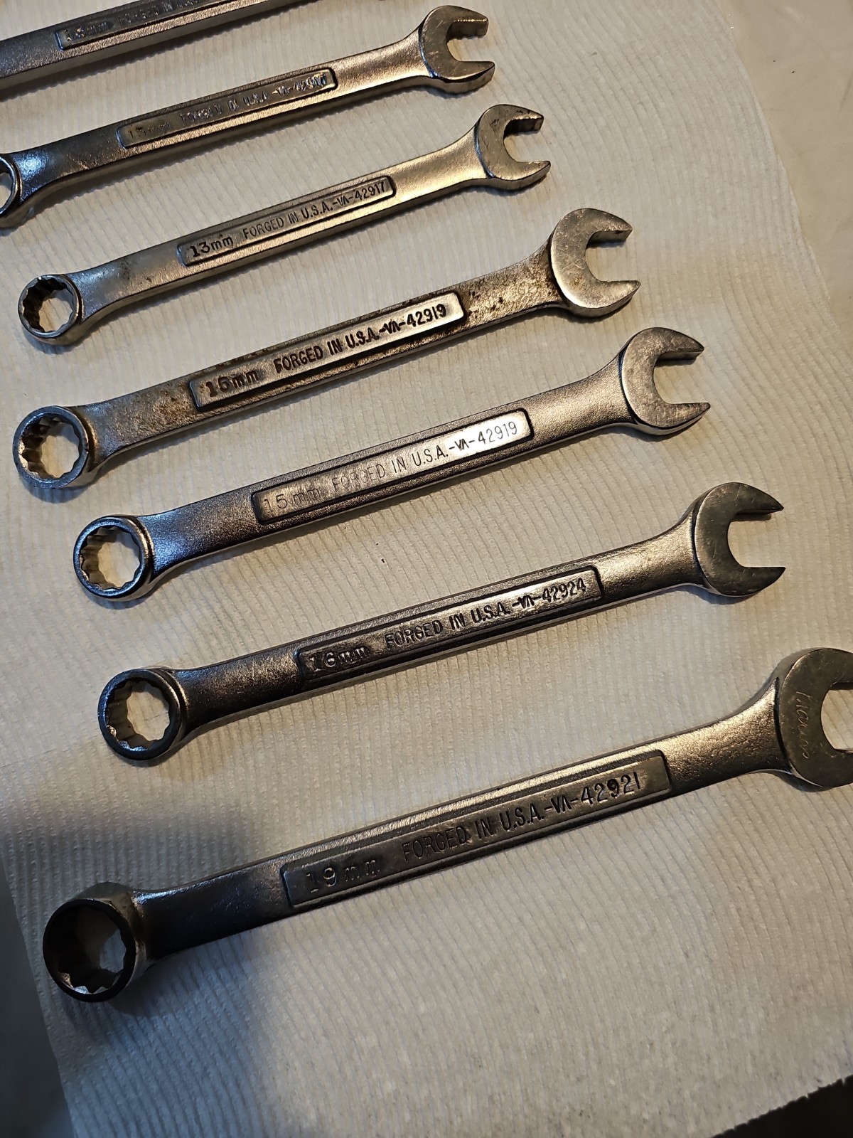 Vintage Craftsman USA VA Metric Wrench Multi-Lot 9mm 13mm 15mm 16mm 19mm 9-Pc