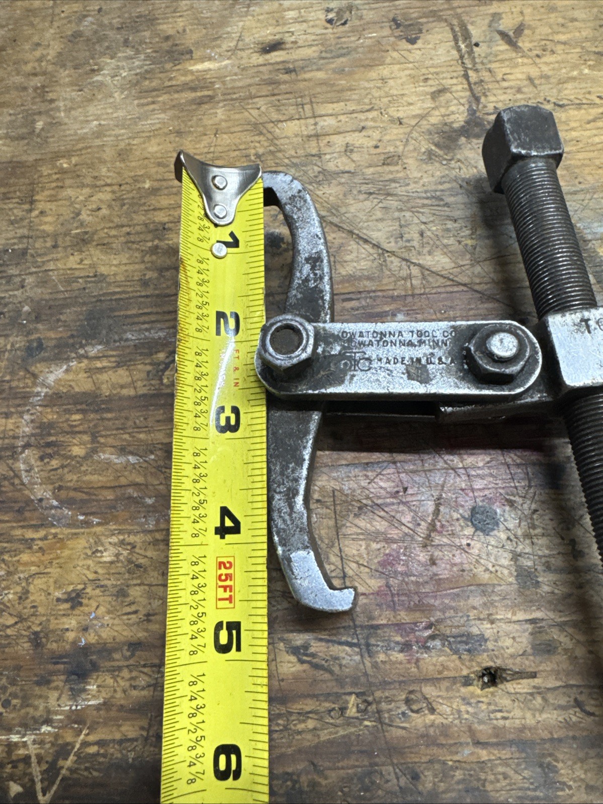 Vintage OTC Owatonna Tool CO NO 1002 2-Jaw Gear Pulley Puller 4.5” Arms