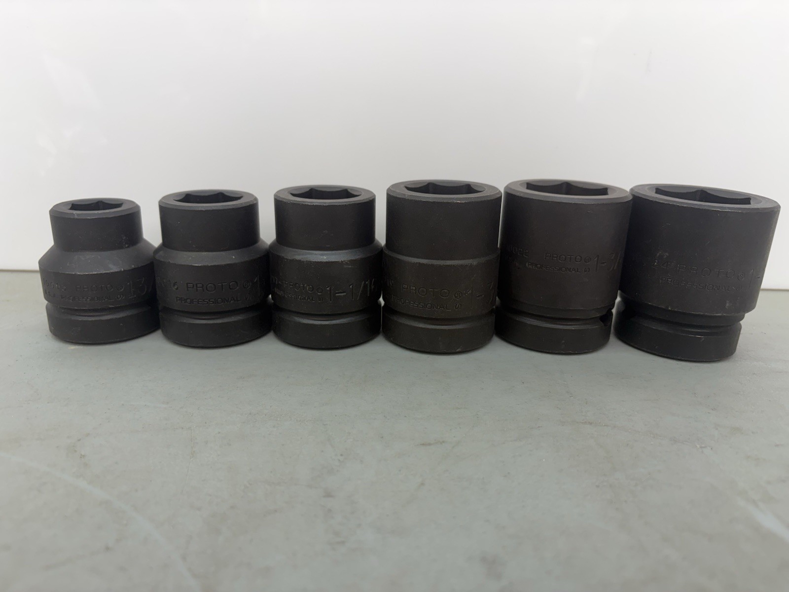 Proto 1” Drive Shallow Impact Sockets 15/16”, 1”, 1-1/16, 1-3/16”, 1-3/8”,1-1/2”