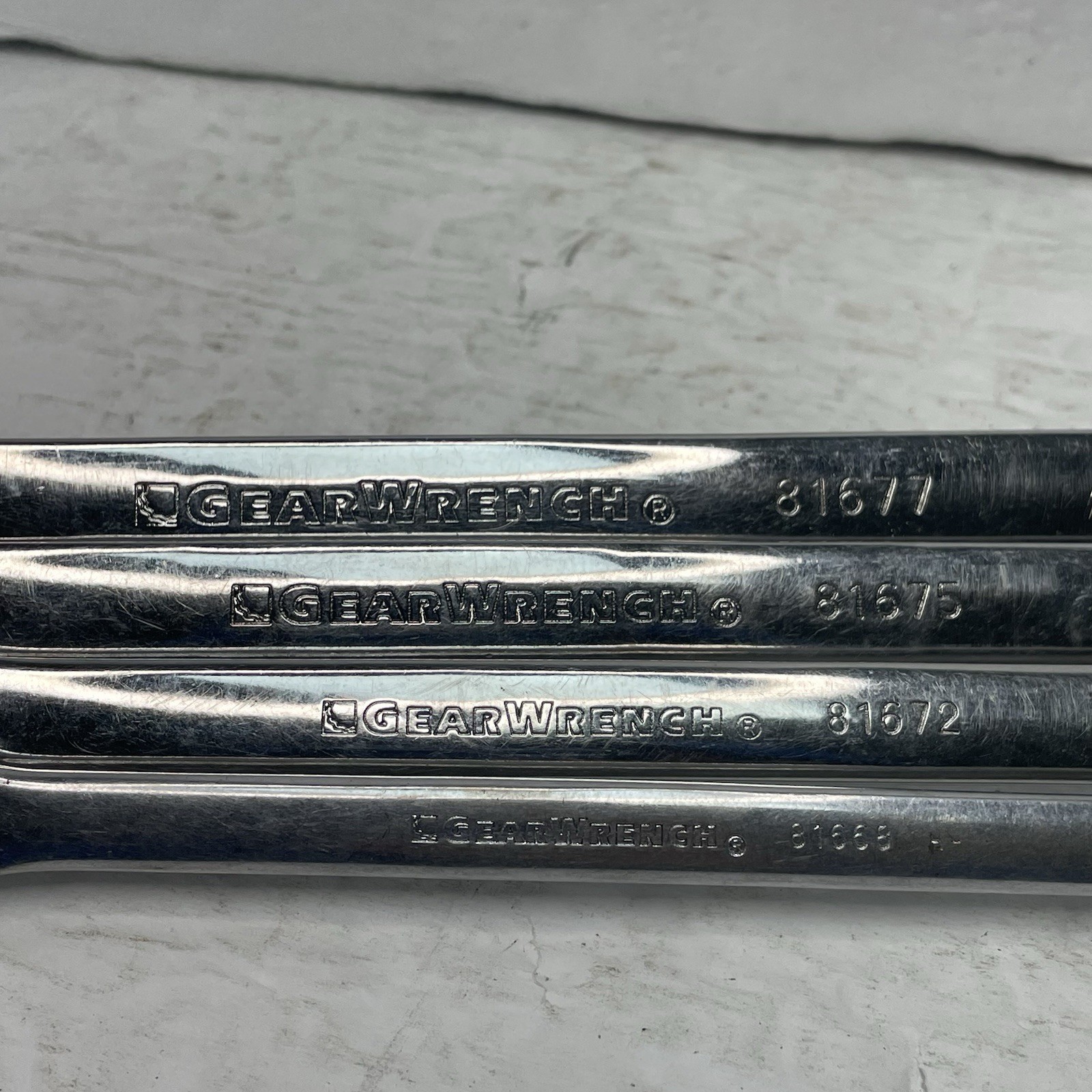 Gearwrench Wrench Set (4) – 20mm, 18mm, 15mm, 11mm – Models 81677–81668 – Used