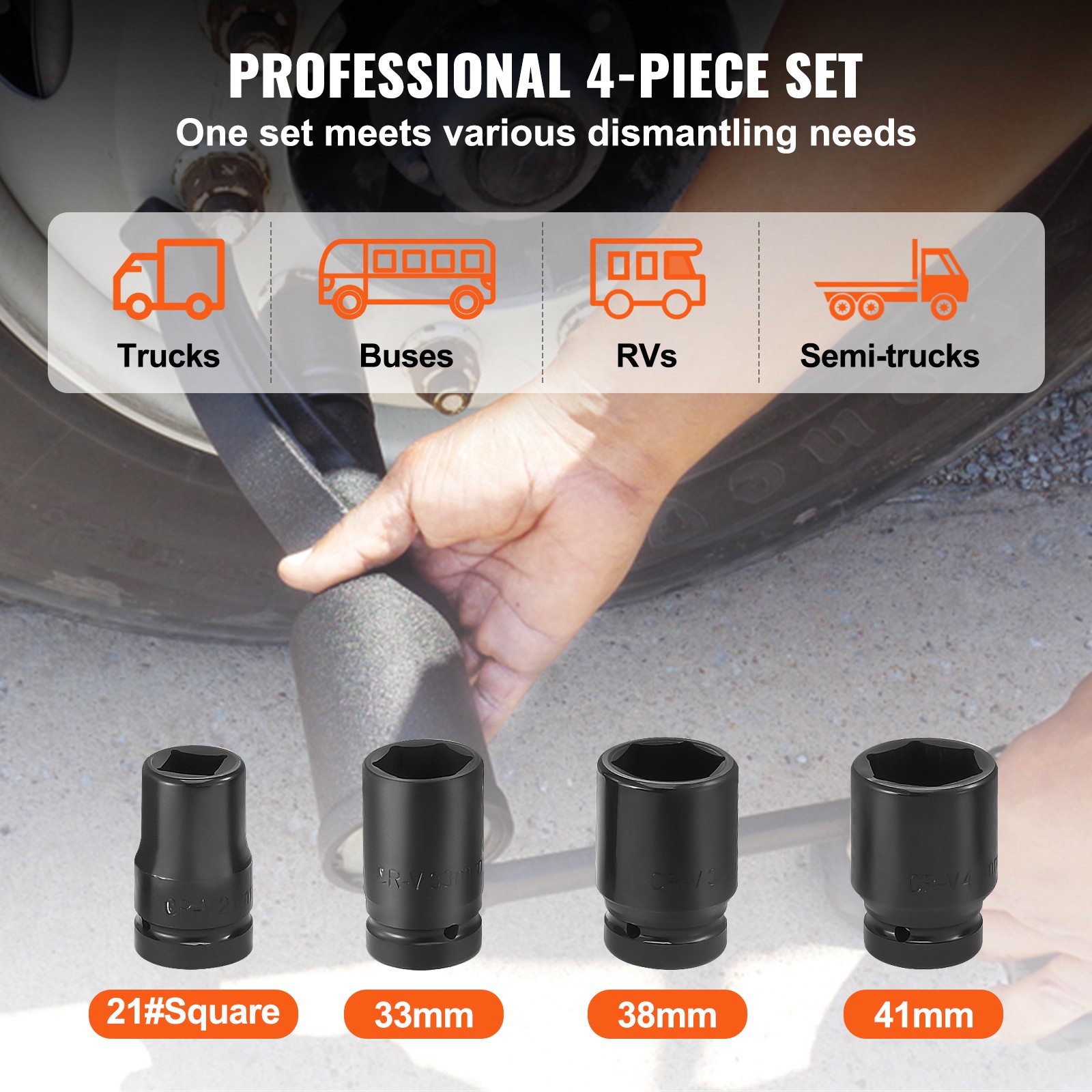 Uimoso Torque Multiplier Wrench Set 1″ Drive 1:58 with 4 Lug Nut Sockets