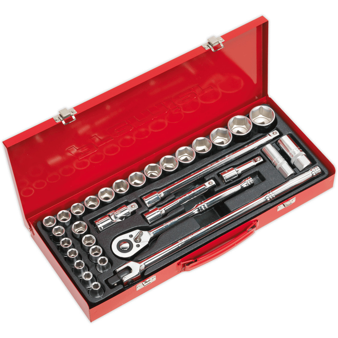 Sealey 33 Piece 1/2″ Drive Hexagon WallDrive Socket Set Metric and Imperial