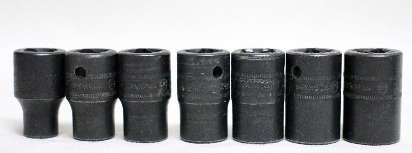 Snap-On IMM220 IMM210 IMM200 1/2 6PT metric shallow impact socket LOT OF 13