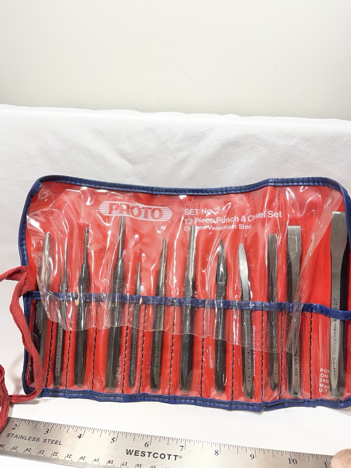 NEW Proto Professional 12pc Punch & Chisel Set No. 2 w/Pouch (MADE USA)