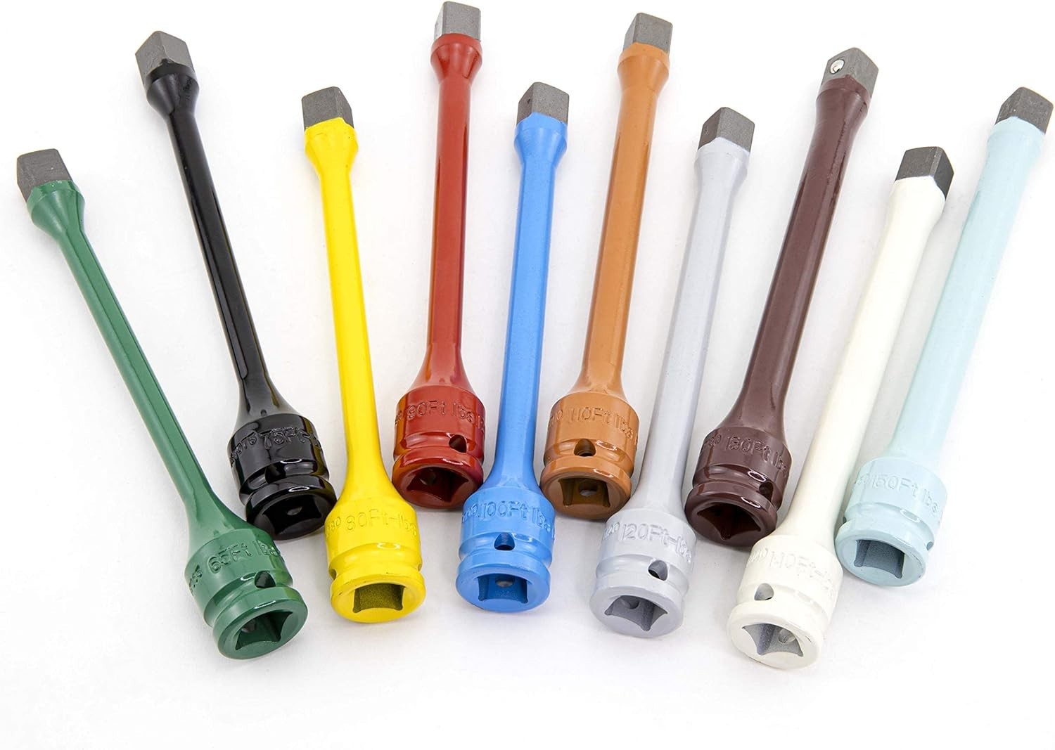 10 Piece Precision Torque Extension Bars: Color-Coded with Easy Guide & Case