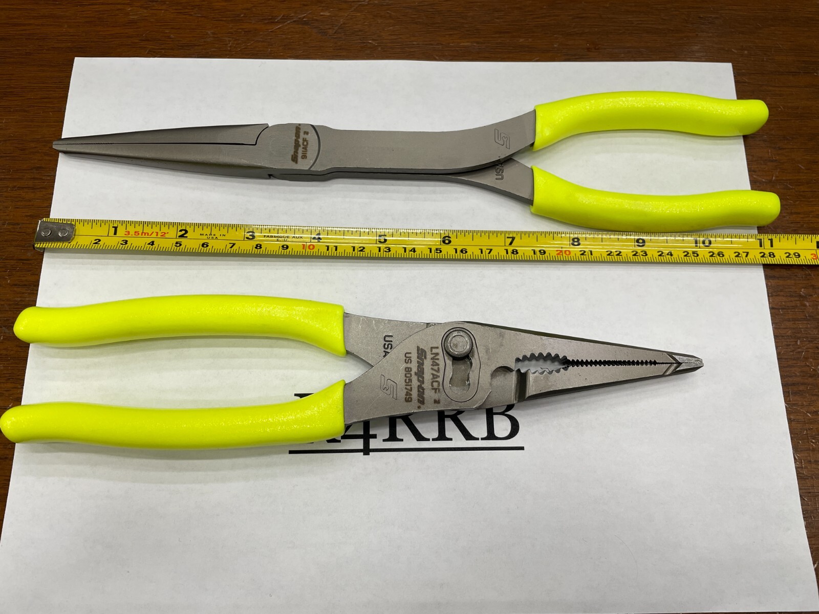 Snap-on Tools NEW 2pc HIVIZ Soft Grip LONG Needle Nose Pliers Lot 911ACF LN47ACF
