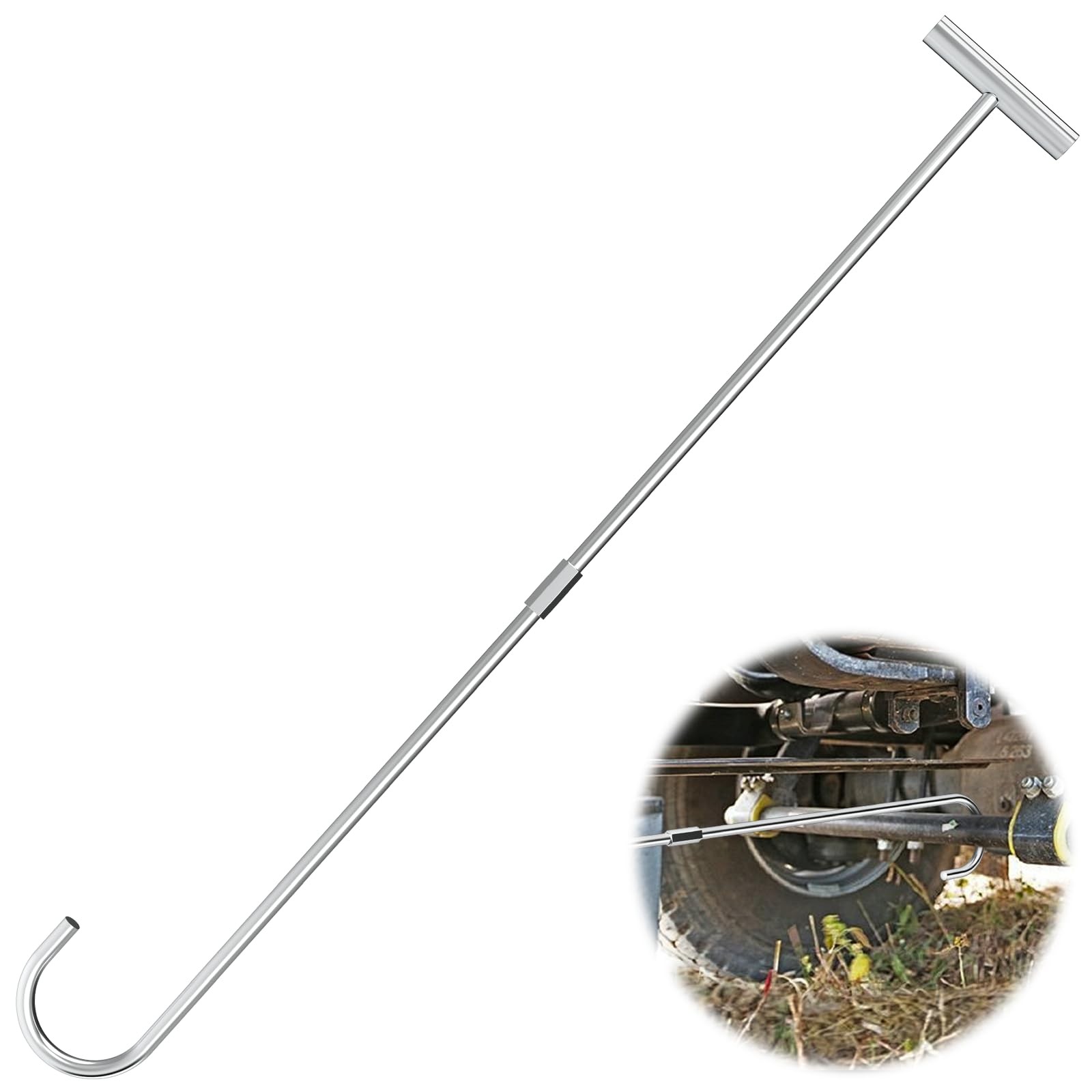 ForoGore 1 Pack 5th Wheel Pin Puller 32″ Solid Steel Chrome 1-Pack, Silver