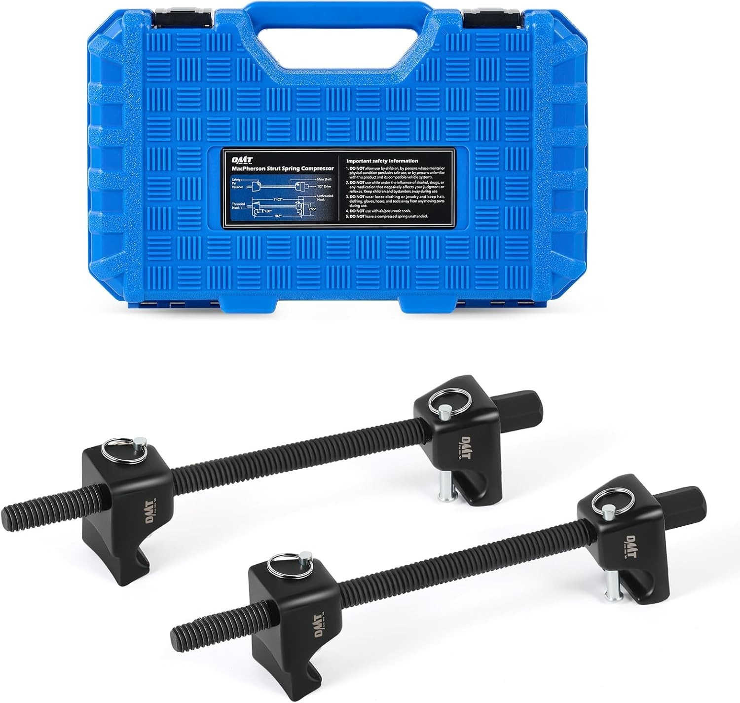 Pro-Grade Macpherson Strut Spring Compressor Tool Set with 1/2″ Drive, Black