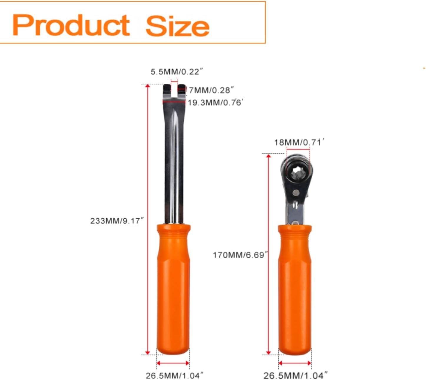 Brake Adjustment Tool Set 5/16″ Ratcheting Wrench for Semi Trucks 2-Piece