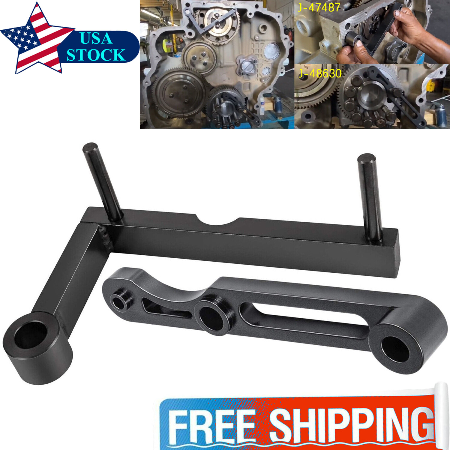J-47487 & J-48630 Engine Gear Train Timing Tool Kit for Detroit Diesel DD13 DD15
