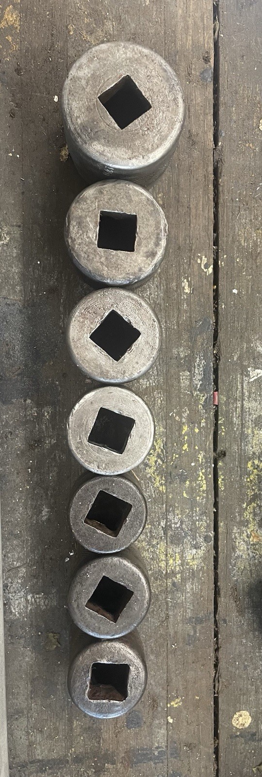 Vintage Snap-On 5/8″ Drive 6 Point Sockets Early Hand Stamped SO Set Of 7