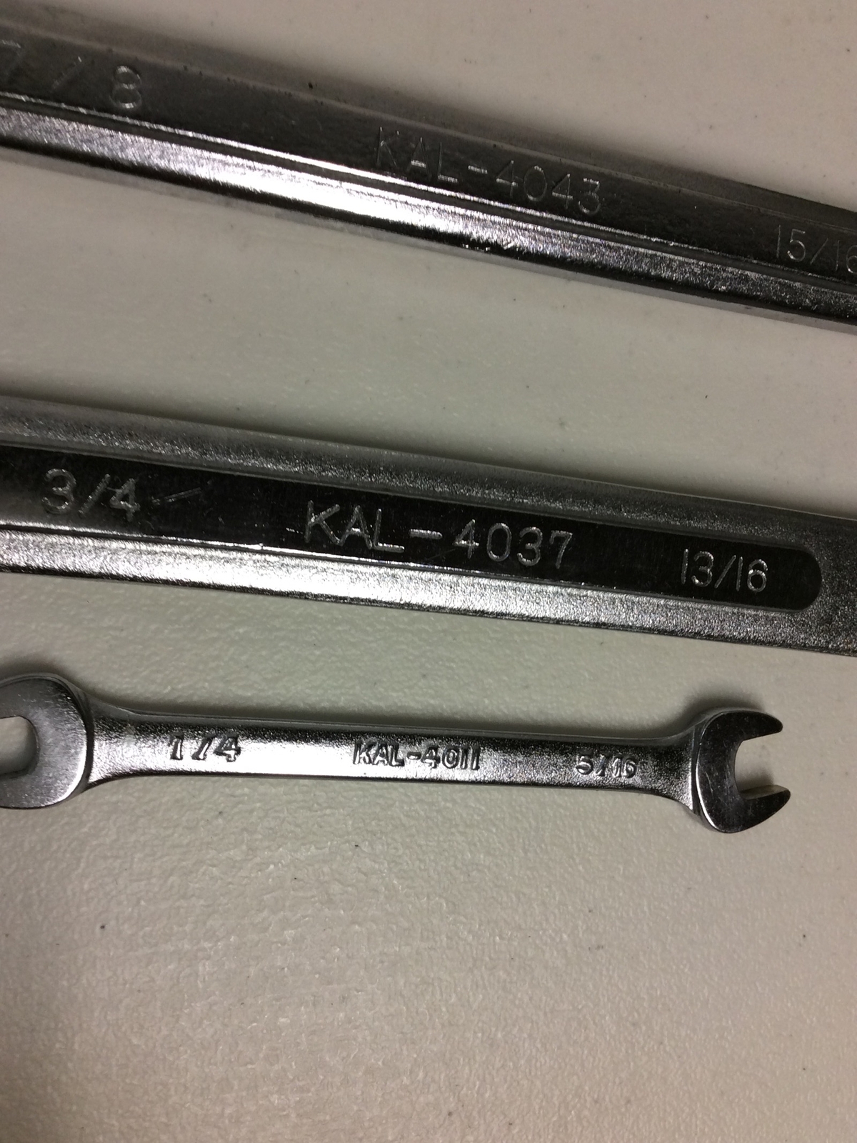 KAL Tools Double Open End Wrenches 3PC 4037 3/4″ x 13/16” 4043 7/8” x 15/16” 1/4