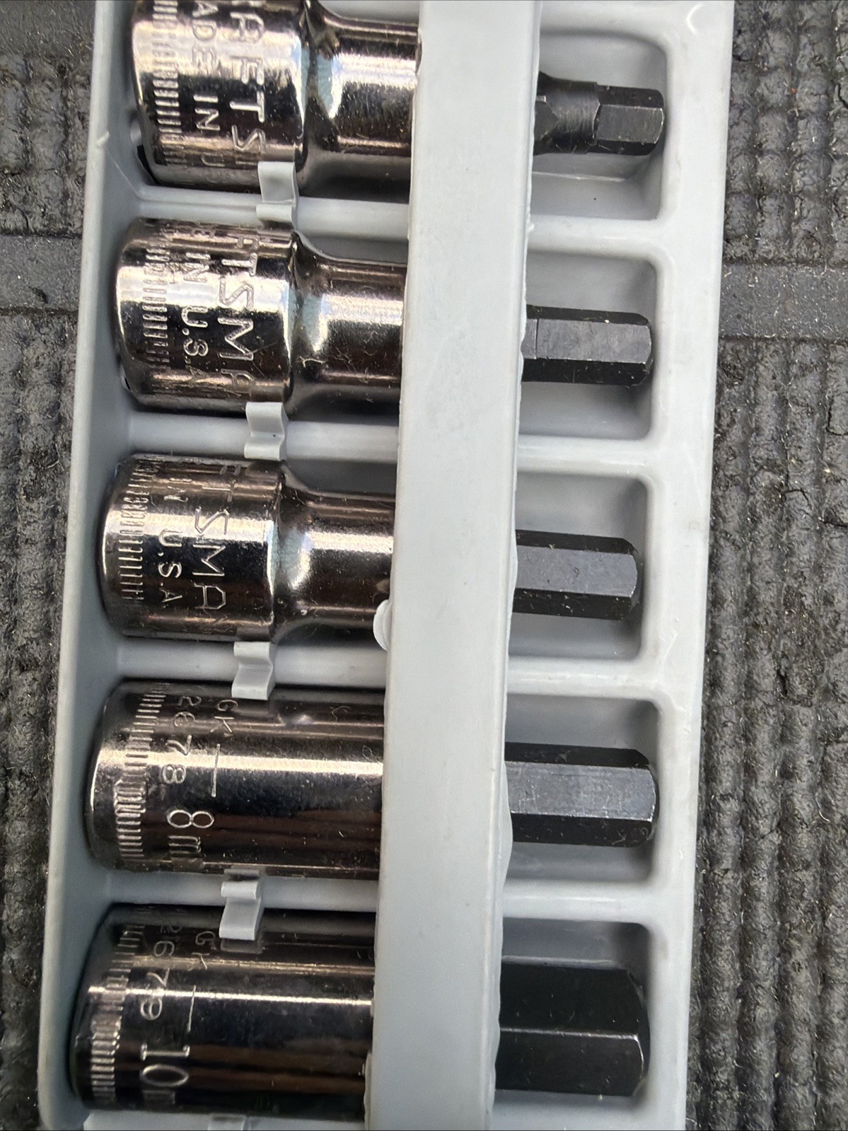 Sears Craftsman USA 6pc Socket Set 3/8 Drive Metric 34448 Hex Bit Nos