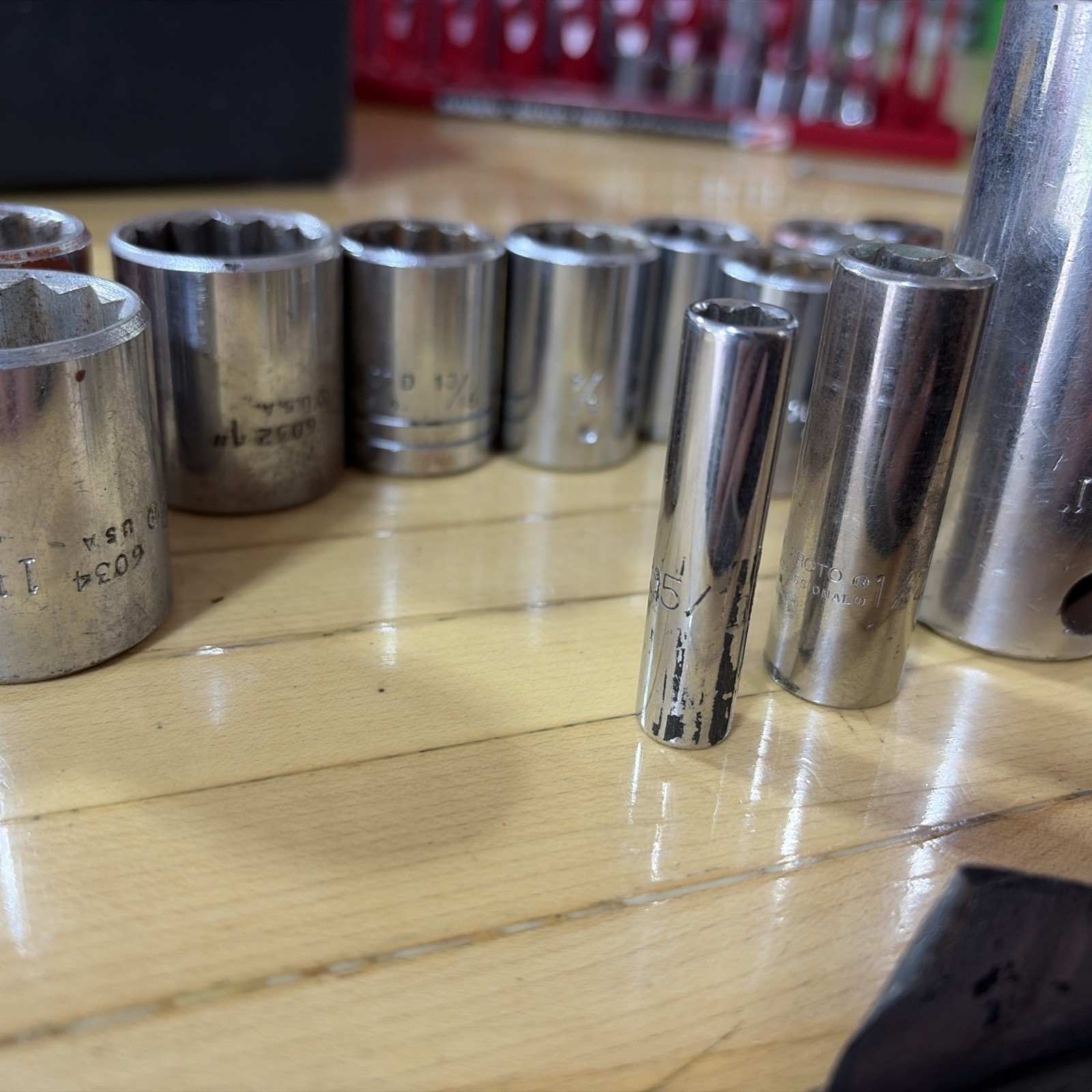 P&C 12-Point 1/2″ Drive Socket Set 17 Total Sockets Standard SAE USA Made