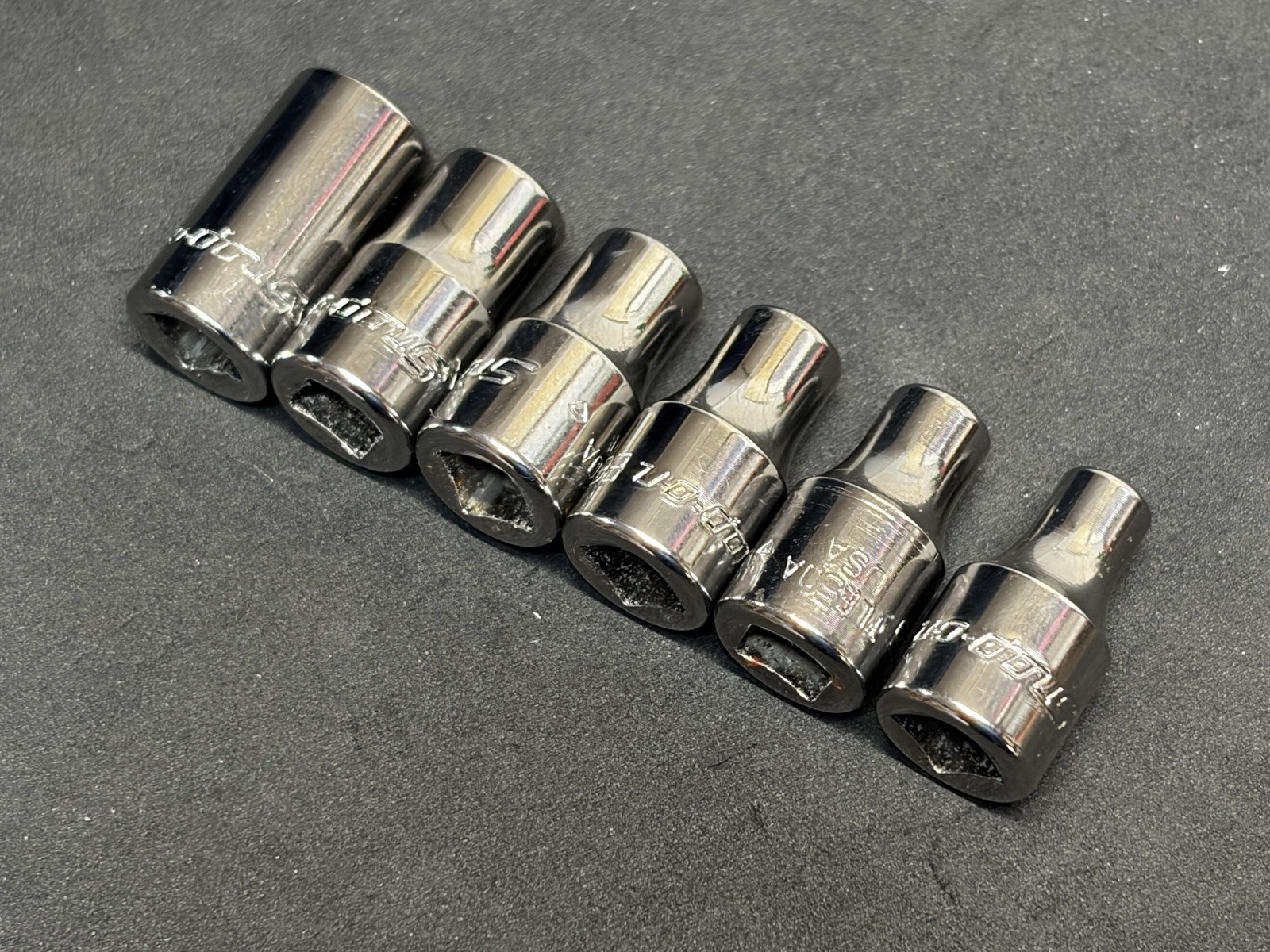 NICE! Snap-on Tools 6pc 1/4” Dr Chrome Inverted Torx Socket Set E4-E10 Sockets
