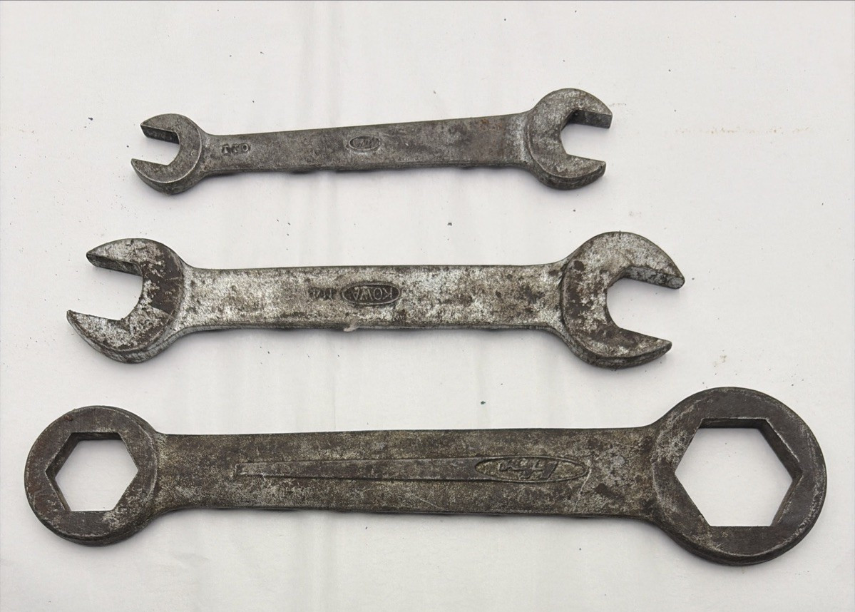 Vintage Honda Motors HM Double Open End Wrenches 10/14 & 17/19 Plus AI Hexagonal