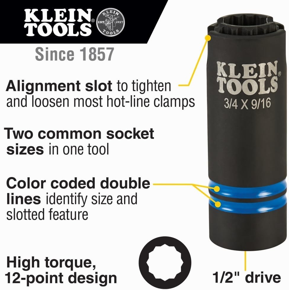 High-Torque 3-in-1 Slotted Impact Socket – 12-Point & Quick Adjustment Feature