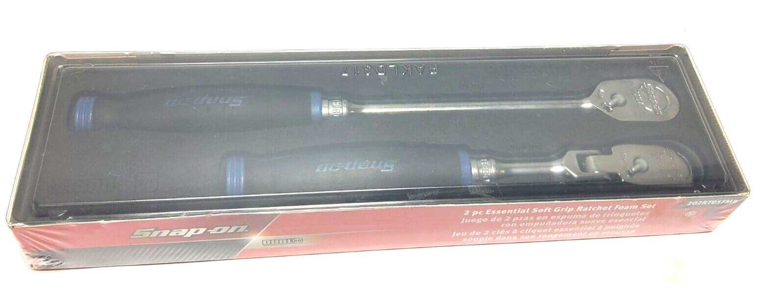 New Snap-on™ 3/8″ drive Power Blue Soft Grip Foam Ratchet Set 202RT05FMB FHL80MB