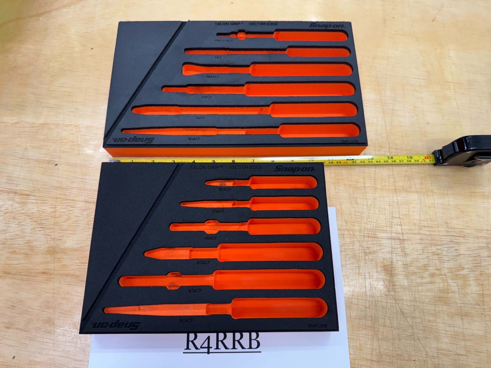Snap-on Tools NEW 2pc ORANGE FOAM ORGANIZER TRAYS for 12pc Essential Plier Sets