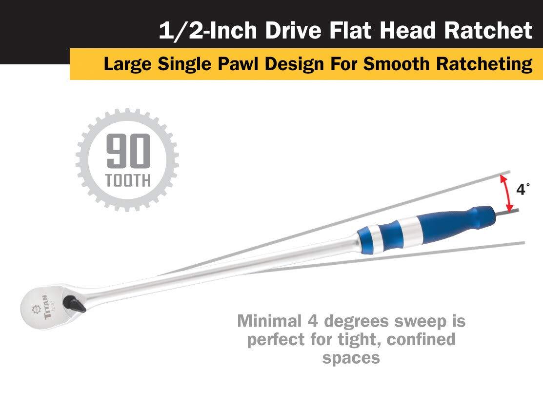 Titan Tools 1/2 in. Drive 16 in. 90 Tooth Ratchet (12162)