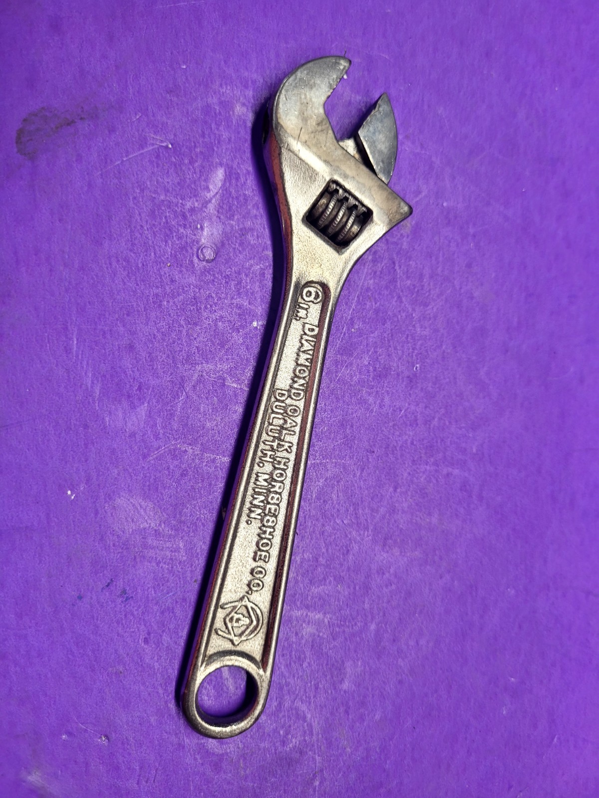 VINTAGE DIAMOND CALK HORSESHOE 00 6IN.ADJ. WRENCH DIAMALLOY