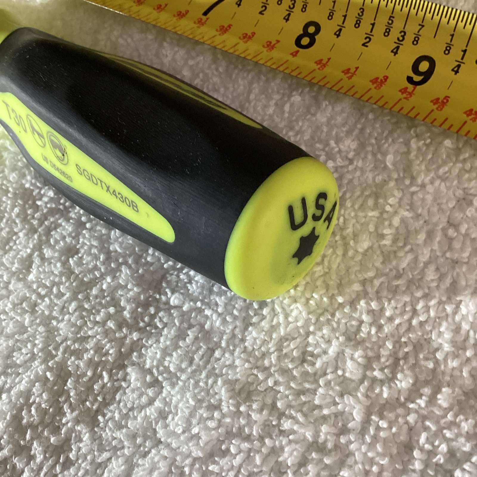 USED Snap-on Tools HI-VIZ Soft Grip T30 Torx Screwdriver SGDTX430BHV