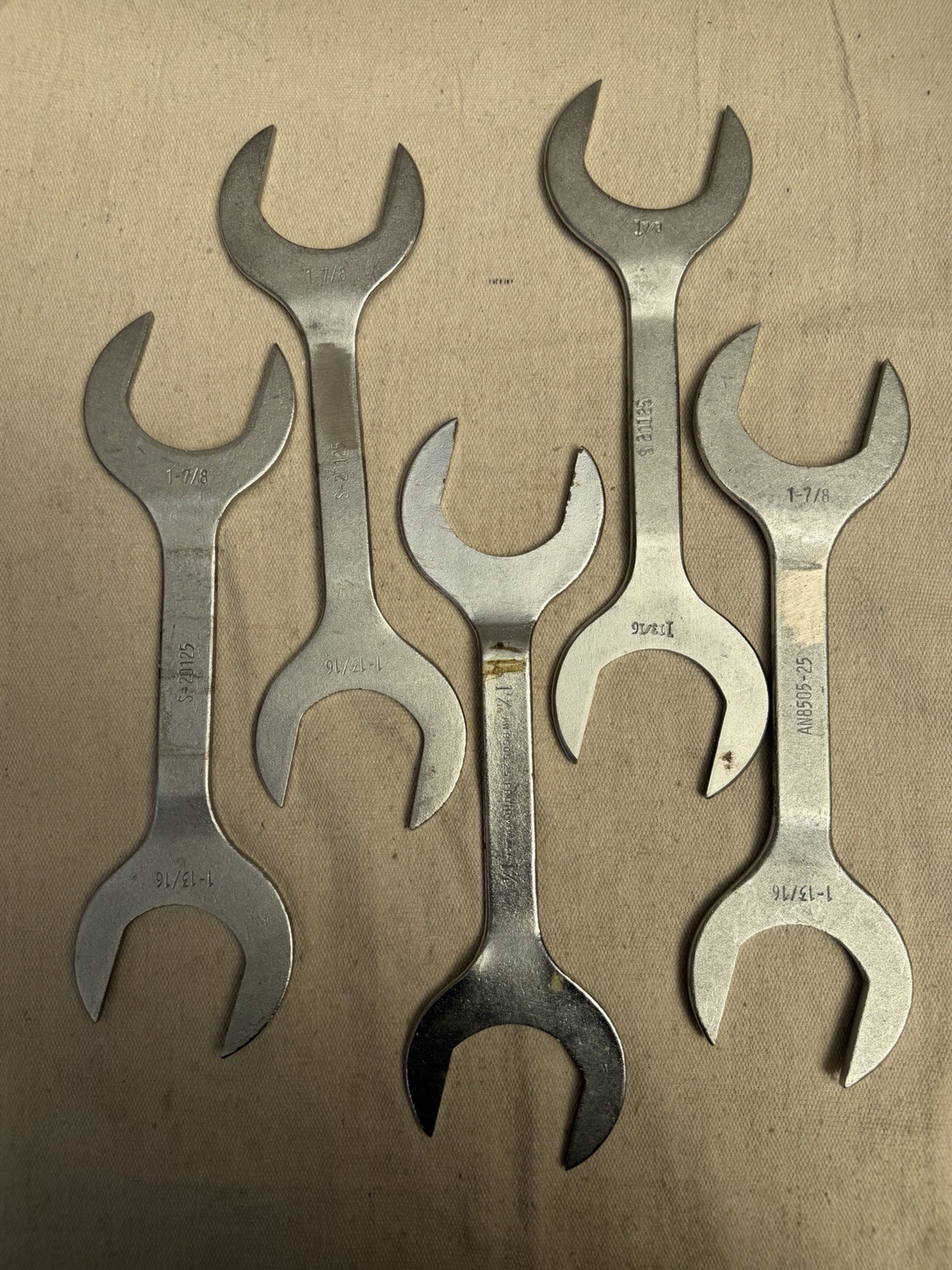 Lot of 5 One Proto USA Double Open End Hydraulic Wrenches 1-1/8 1-3/16 AN3505-25