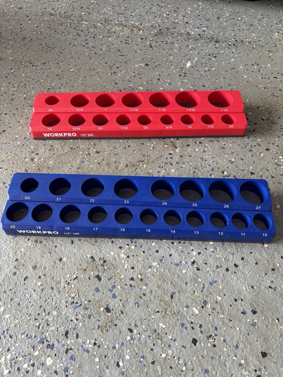 WORKPRO Magnetic Socket Organizer Set, 6-Piece Socket Holder.