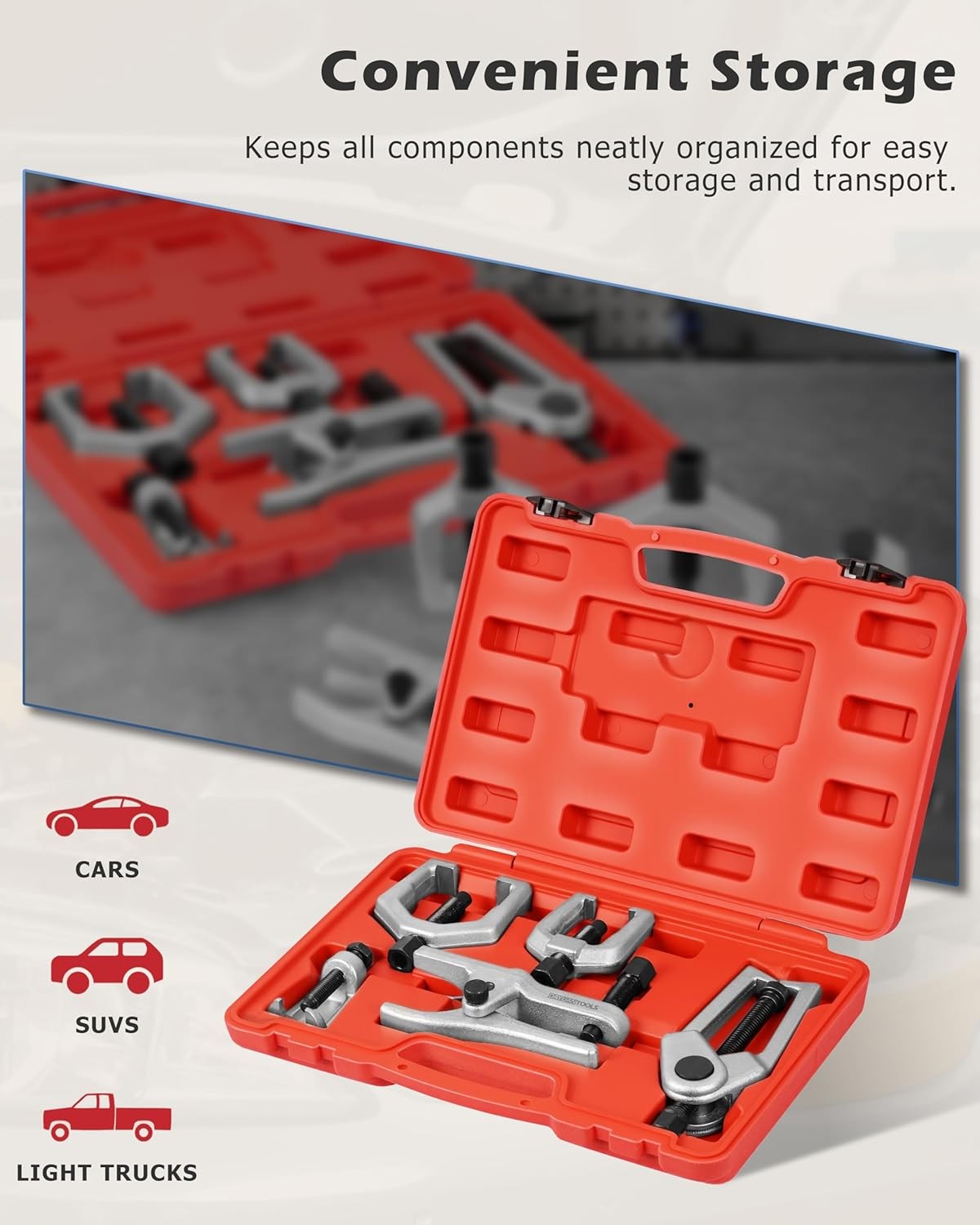 5PCS Front End Service Tool Kit Pitman Arm Tie Rod Ball Joint Separator