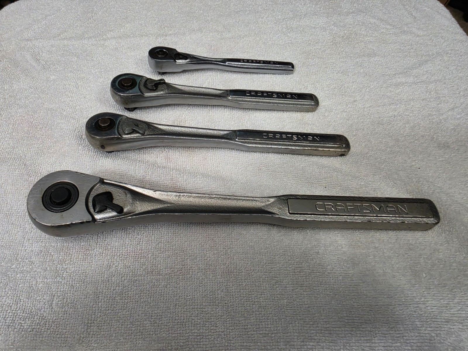 USED Vintage Craftsman Ratchets Set Of 1/4, 3/8, 3/8 Long, And 1/2
